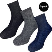 WeirdoSox dames sokken - Party glitter giftbox - 3-pack - Blauw/Grijs/Zwart - Dames - Maat 36-41