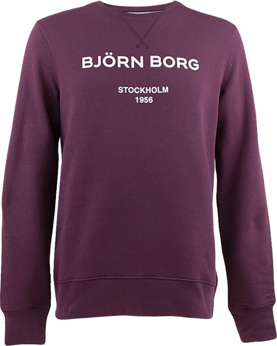 Björn Borg O-hals sweater center logo paars