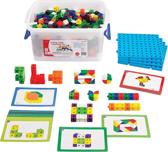 Afbeelding van het spel Edx Education Linking Cubes 2 cm | XL set met 500 centicubes blokjes | Duurzaam Open Einde Speelgoed