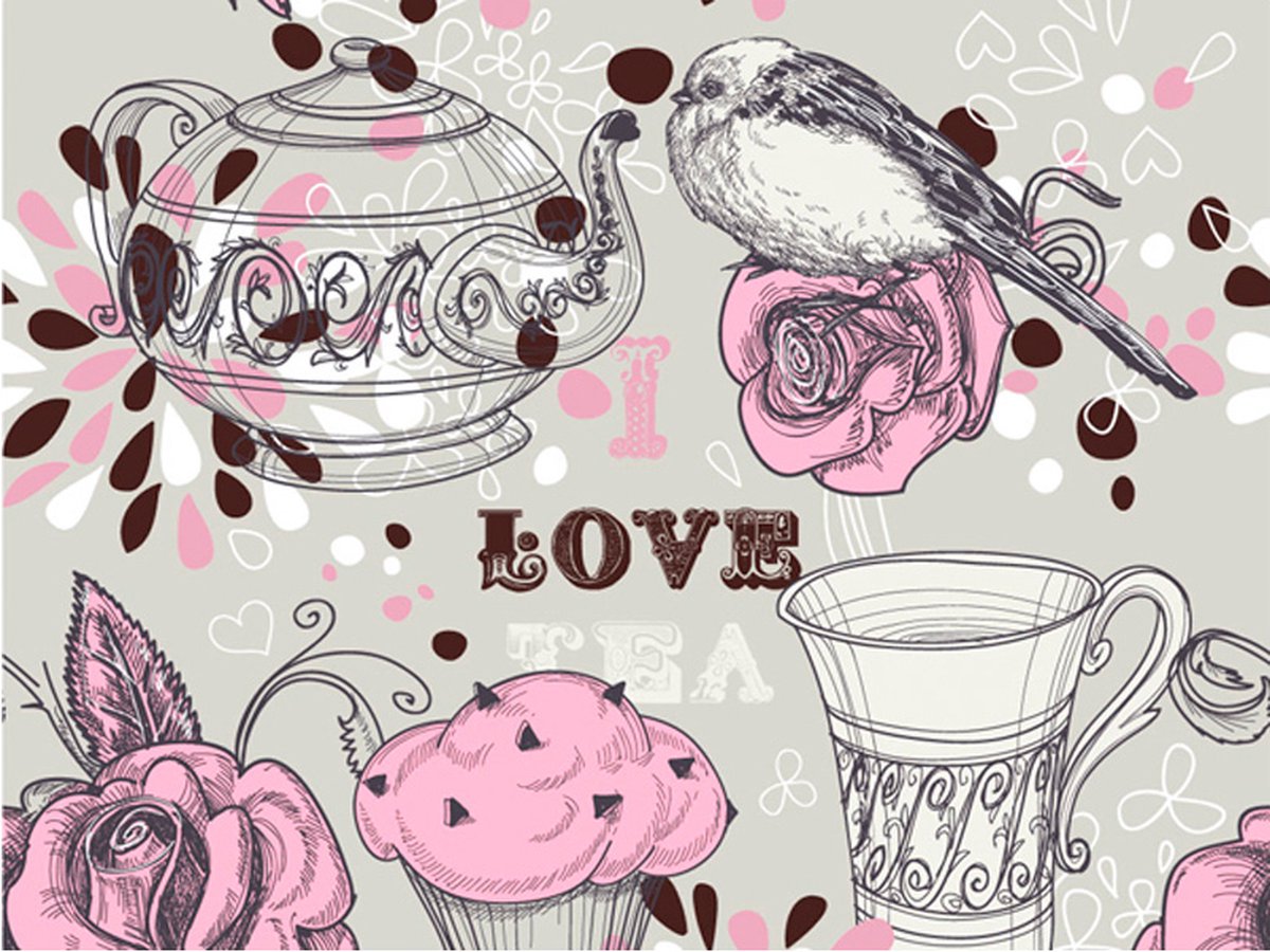 Fotobehang - Afternoon tea.