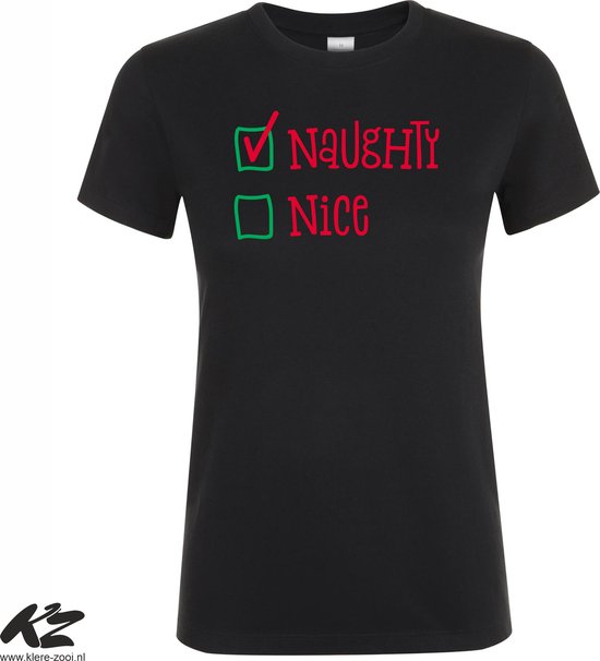 Klere-Zooi - Naughty / Nice - Zwart Dames T-Shirt - 4XL