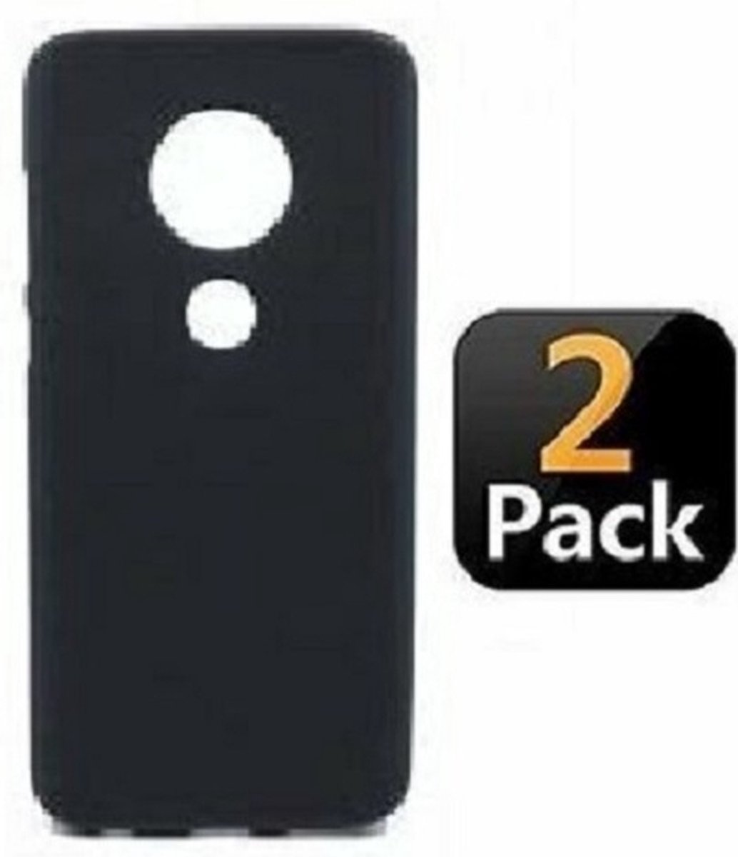 Motorola Moto G7 Plus Hoesje Siliconen TPU Zwart 2x