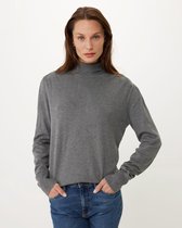 Turtle Neck Basic Trui Dames - Grijs - Maat XL