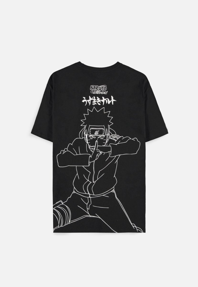 Naruto Shippuden Heren Tshirt -2XL- Graphic Art Zwart