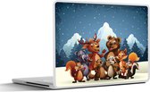Laptop sticker - 17.3 inch - Illustratie - Sneeuw - Wilde dieren - Meiden - Jongens - Baby - 40x30cm - Laptopstickers - Laptop skin - Cover