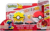 Pokémon - Surprise Attack Game - Machop + Quick Ball - Pikachu + Poké Ball
