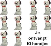 10 stuks hondjes Dalmatiër honden figuurtjes  (ca 8 cm)