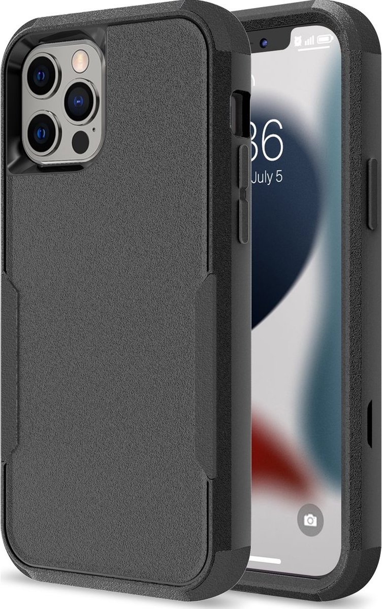 Mobigear Hoesje geschikt voor Apple iPhone 14 Pro Max Telefoonhoesje Hardcase | Mobigear Ultra Tough Backcover Shockproof | Schokbestendig iPhone 14 Pro Max Telefoonhoesje | Anti Shock Proof - Zwart