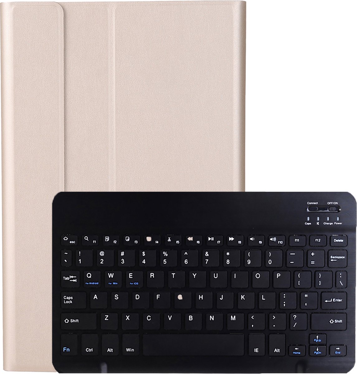 Hoesje Geschikt voor Lenovo Tab M10 Plus 3rd Gen Hoesje Toetsenbord Hoes - Hoes Geschikt voor Lenovo Tab M10 Plus (3e Gen) Keyboard Case Book Cover - Goud