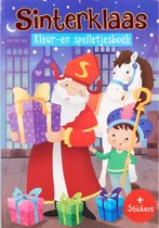 Het Sinterklaas kleur- en spelletjesboek met stickers - A4 - Kleurboek - Stickerboek - Sint en Piet - Stickervellen -  Schoencadeau