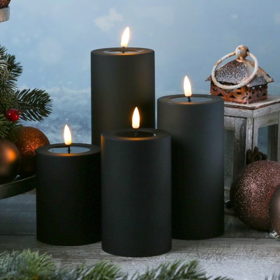 Deluxe Homeart - stompkaars - LED - lijken net op echte kaarsen - zwart -  10 cm... | bol.com
