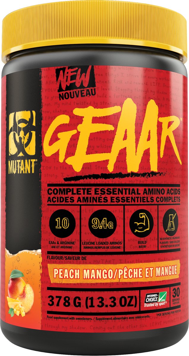 Goedkoopste Mutant GEAAR 30servings Peach Mango