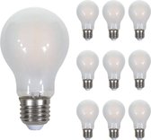 V-TAC - Mega Voordeelpack - 10x E27 LED Lampen Frosted - 5 Watt 600 Lumen - 2700K Warm wit - Vervangt 25 Watt - A60 lamp - Filament gloeilampen