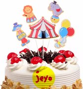 Circus Taart Versiering - Clown Versiering - Happy Birthday - Leeuw Taart Decoratie - Feest Taart Topper - Cupcake Versiering - Verjaardag Meisje - Verjaardag Jongen - Kinderfeestje - Taart Prikkers - Taarttopper