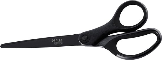 Leitz WOW Anti-Klevende Titanium Schaar - 205mm - Voor Kantoor En Thuiswerken - Ideaal Voor Thuiskantoor - Zwart - Leitz