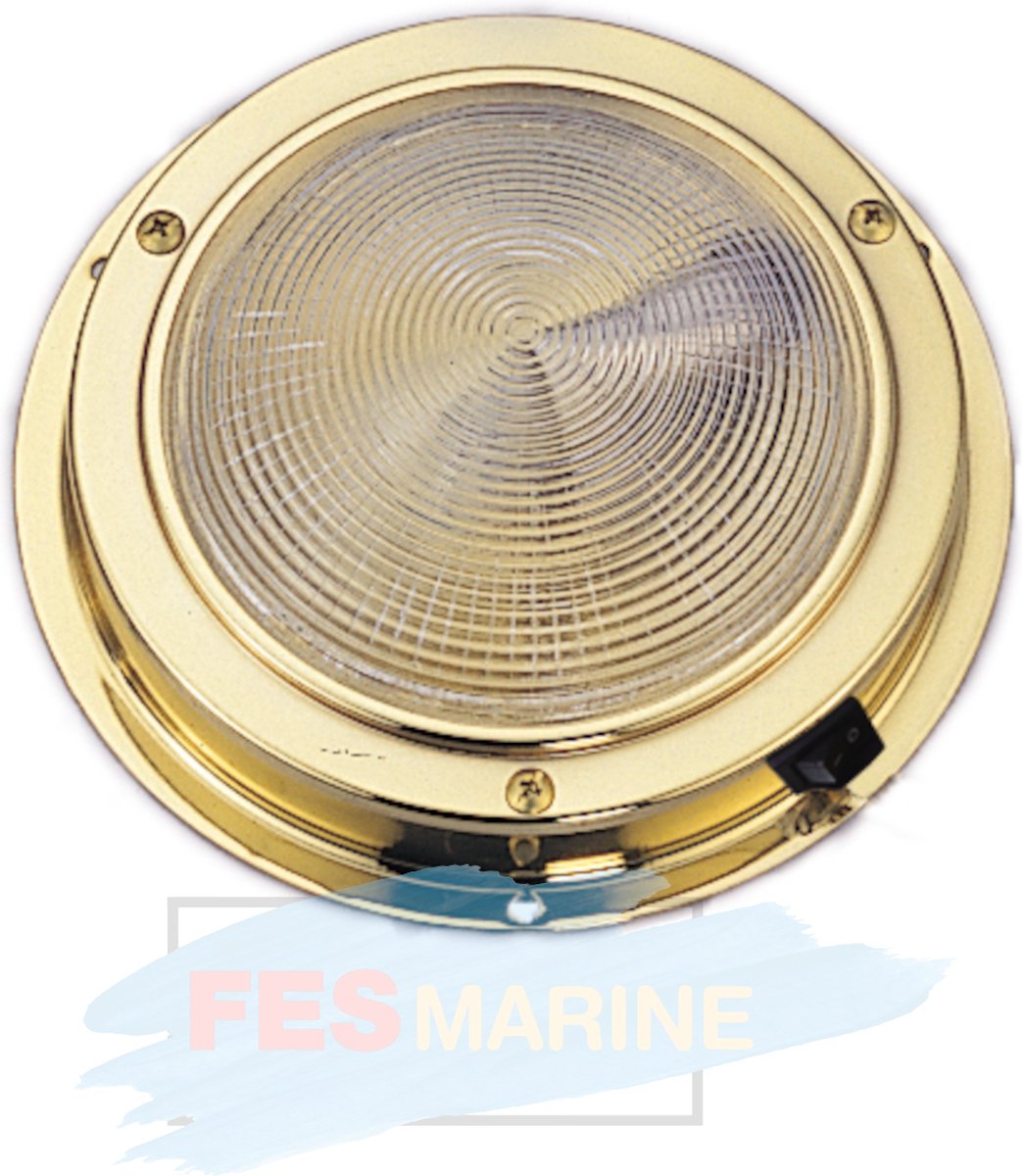 FES Marine Boot Verlichting - LED plafondlamp messing - met schakelaar - Ø137mm