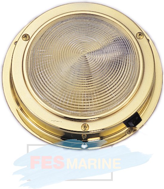 FES Marine Boot Verlichting - LED plafondlamp messing - met schakelaar -  Ø137mm | bol