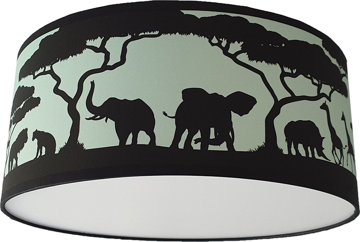 Plafonnier silhouette safari vert/menthe - Plafonnier chambre enfant