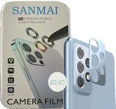 Metalen Camera Lens Protector Voor Samsung Galaxy A52 / A72 Aluminium Camera Cover Frame Blauw 1 STUK