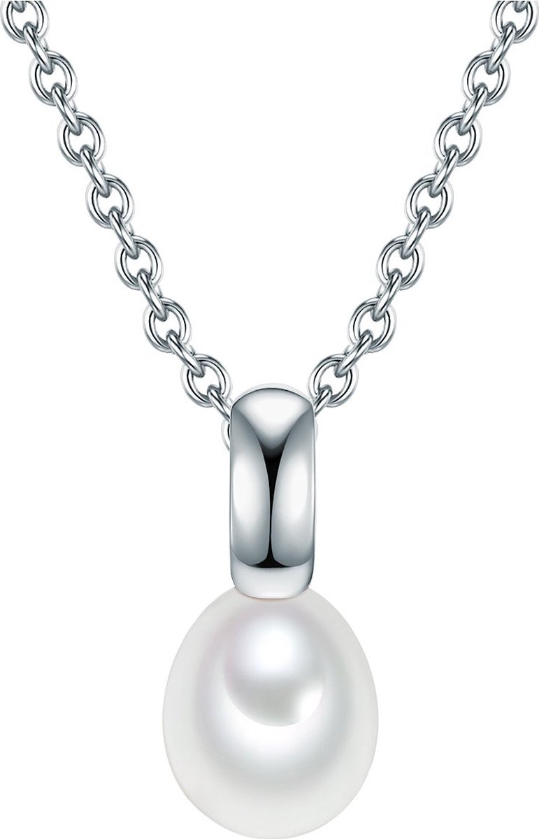 Valero Pearls damesketting 925 zilveren zoet water parel One Size Zilver 32018592
