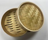 Bamboe Stoommandjes | 2 stuks | H 9.5 cm x Ø18 cm | Dim Sum Bamboo Steamer | met deksel