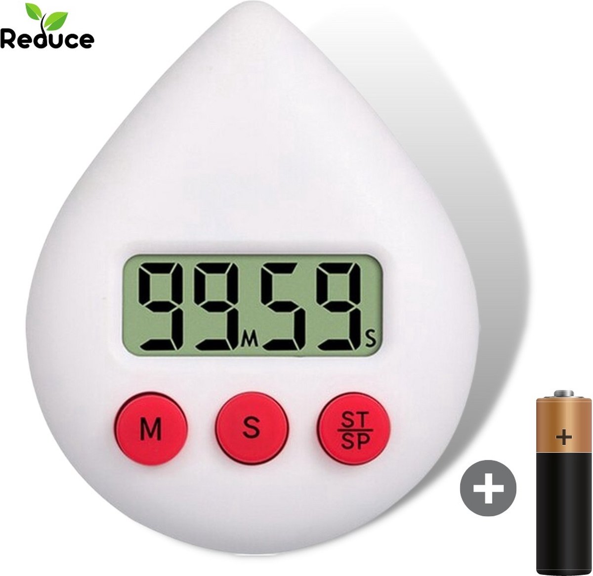 Digitale timer - energie besparen - douche, keuken, badkamer - Lime Green / Lime Groen
