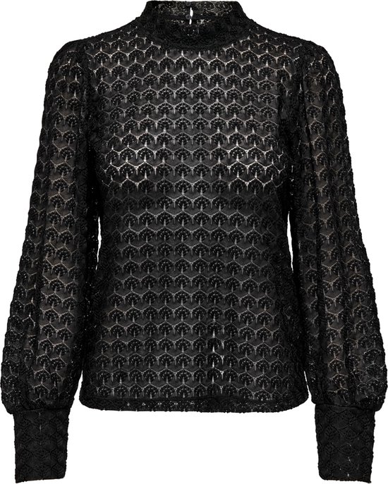 JDY Avery L/S Lace Top - Camicia A Maniche Lunghe Donna Con Dettaglio In Pizzo E Chiusura A Bottoni