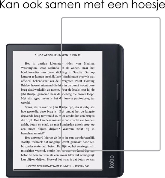 Screenprotector Folie Geschikt voor Kobo Sage Screenprotector Bescherm Folie - Screenprotector Folie Geschikt voor Kobo Sage Screenprotector Telefoon Folie - 2 PACK van Damajix — afbeelding 4