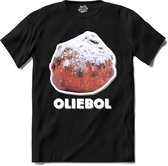 Oliebol - T-Shirt - Dames - Zwart - Maat L