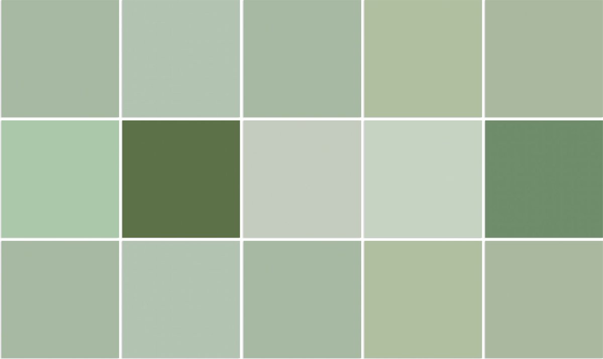Plaktegels - Zelfklevende Tegels - 15x15 cm - Ulticool - Vierkant Zachte Tinten Groen - 15 stuks - Decoratie Sticker Tegels - Plakfolie Tegelstickers - Achterwand voor de Muur Badkamer - Keukenwand Keuken - Plaktegels Zelfklevend - Sticktiles