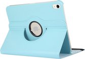 Case2go - Tablet hoes geschikt voor iPad 10 10.9 (2022) - Draaibare Bookcase - Licht Blauw