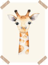 Poster aquarel giraf-Kinderkamer-Poster A4 formaat-Wanddecoratie-dieren-Kinderkameraccessoires