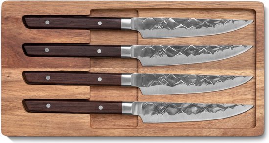 Steakmessenset, 6-delig, Duits staal, 3D bergpatroon | BARE Cookware