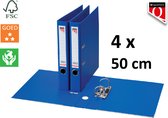4 x Quantore - A4 - 50mm de large - plastique PP - bleu