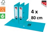 4 X Ordner Quantore - A4 - 80mm breed - PP kunststof - turquoise