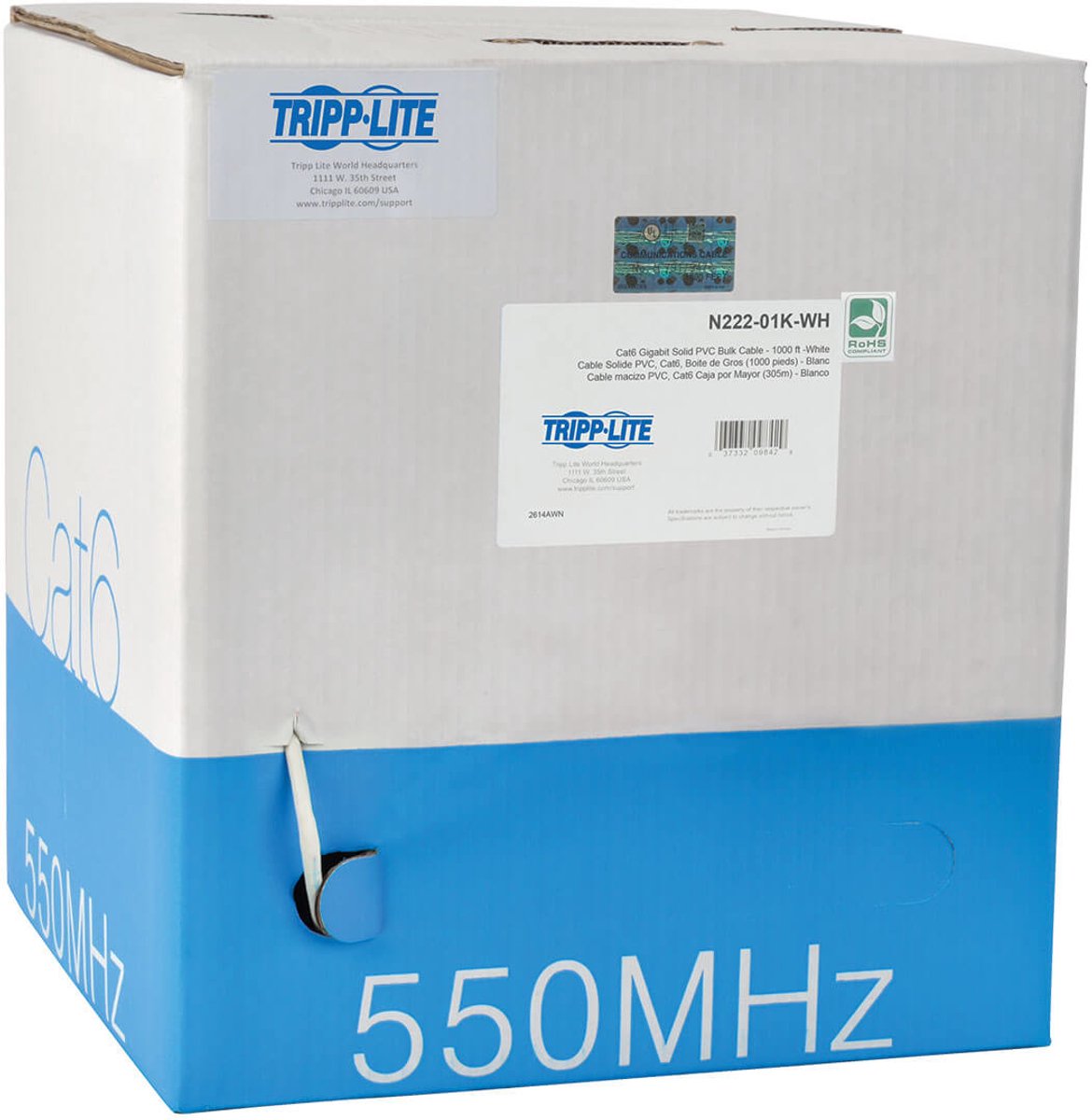 Tripp Lite N222-01K-WH netwerkkabel 304,8 m Cat6 U/UTP (UTP) Wit