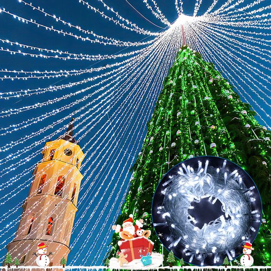 10M 100 LED Fairy Lights Koud Wit met Afstandsbediening 8 Lichtstanden Party Garden Indoor Outdoor Decoratie Kerstverlichting