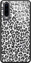 Casimoda® hoesje - Geschikt voor Huawei P30 - Luipaard Grijs - Hard Case Backcover - TPU - Grijs - Luipaardprint