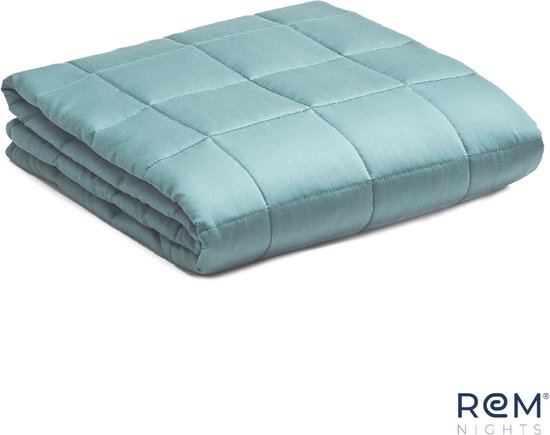 Verzwaringsdeken 7 kg Bamboe blauw – Luxe kwaliteit – 150 x 200 cm Zwaartedeken – BEST GETEST – ORIGINEEL REM-Nights Premium Weighted blanket / Professioneel verzwaarde deken – REM nights®