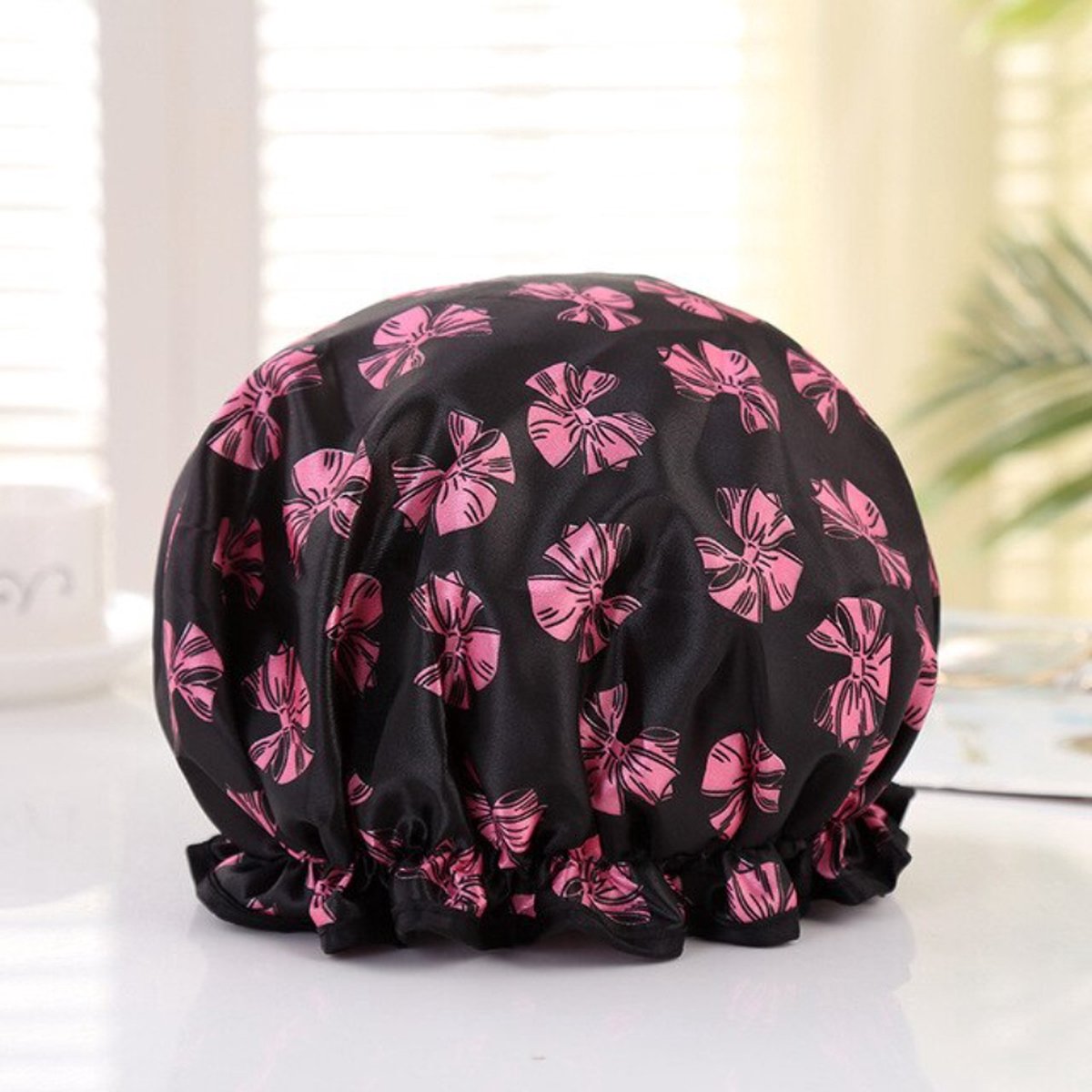 Goedkoopste 2 x Dikke Douche muts - Shower Cap - Black Butterfly - Waterdicht - BadMuts - Dubbele Laag - Douchemuts Haar Cover Bedekking - Vrouwen Benodigdheden DoucheCap Badkamer Accessoires