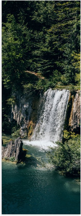WallClassics - Poster (Matte) - Chute d'eau coulant dans la mer - 40x120 cm Photo sur Papier Poster avec un Aspect Mat