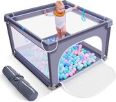 Grondbox - S Vierkant Speelbox - 90x90x68cm Playpen - Babybox - Kinderbox voor Peuter en Kind - Grijs