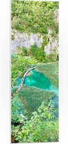 WallClassics - Plaque de Mousse PVC - Parc National des Lacs de Plitvice en Croatie - Photo 30x90 cm sur Plaque de Mousse PVC (Avec Système de Suspension)