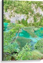 WallClassics - Canvas  - Plitvice Lakes National Park in Kroatie  - 60x90 cm Foto op Canvas Schilderij (Wanddecoratie op Canvas)