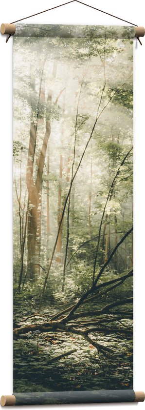 WallClassics - Textielposter - Hemelachtig Bos - 30x90 cm Foto op Textiel