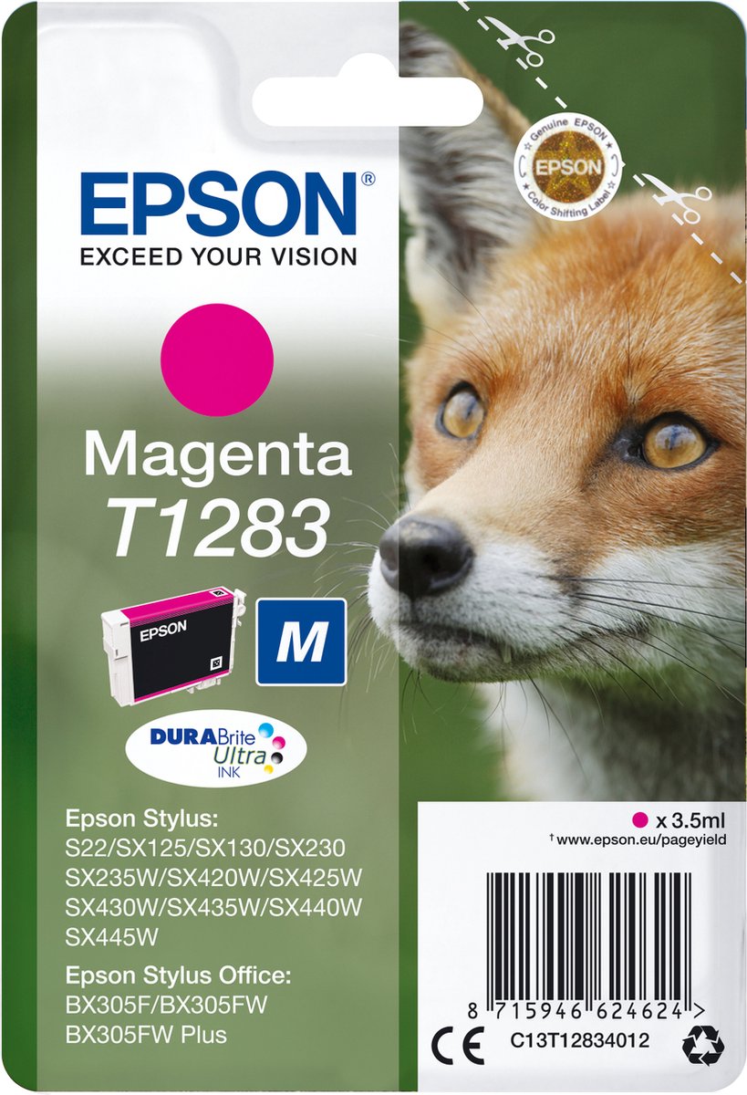 Epson Fox T1283 DURABrite Ultra magenta inkt enkelverpakking