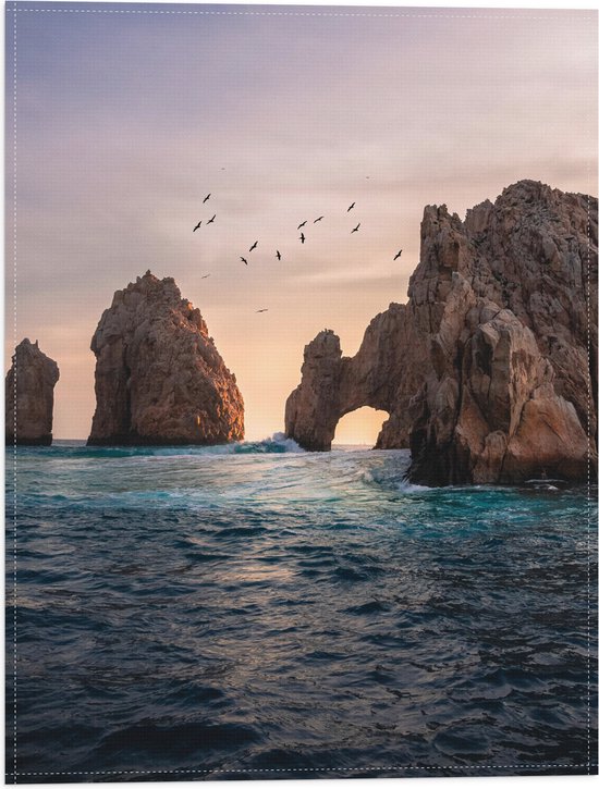 WallClassics - Vlag - The Arch of Cabo San Lucas - 30x40 cm Foto op Polyester Vlag