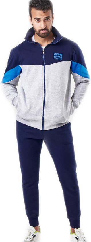 Embrator hommes Jogging costume bleu foncé/gris clair taille 3XL