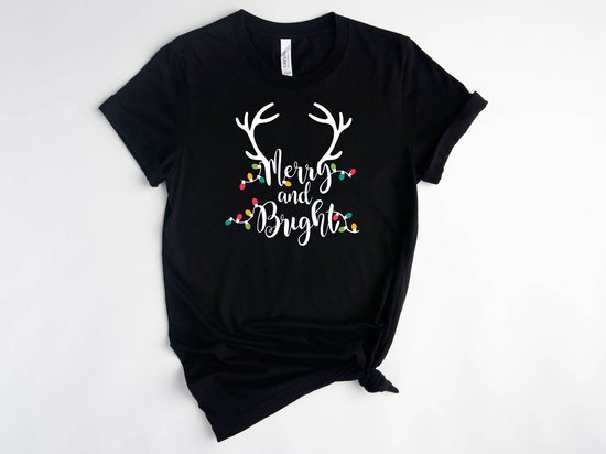 Lykke Christmas T-Shirt | Kerst | Merry and Bright | Mannen - Vrouwen - Unisex | Katoen | |