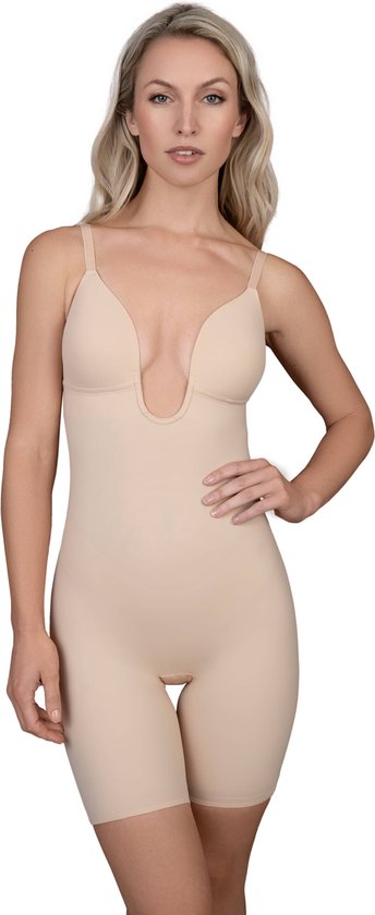 Soft Touch Seamless Bodysuit Ultra Low Back Beige